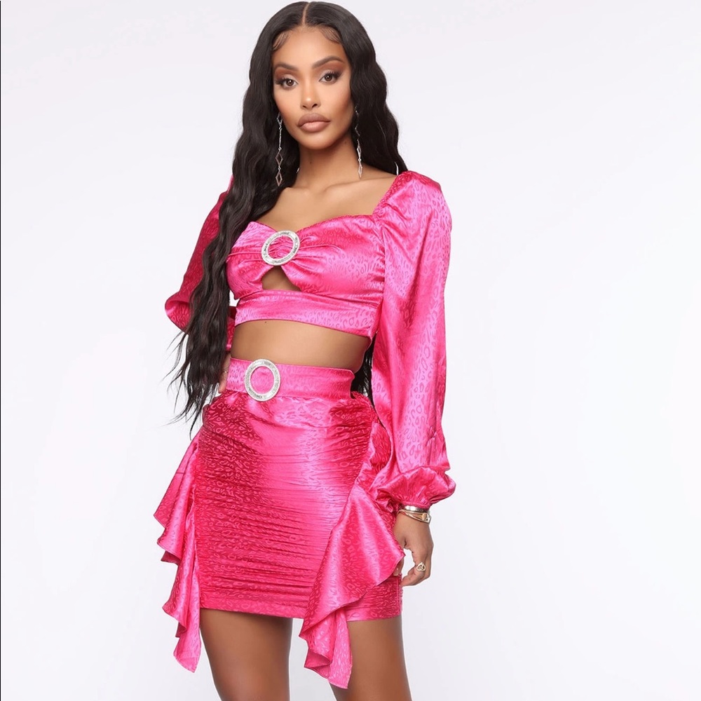 Fashion Nova My House My Rules Set - Fuchsia